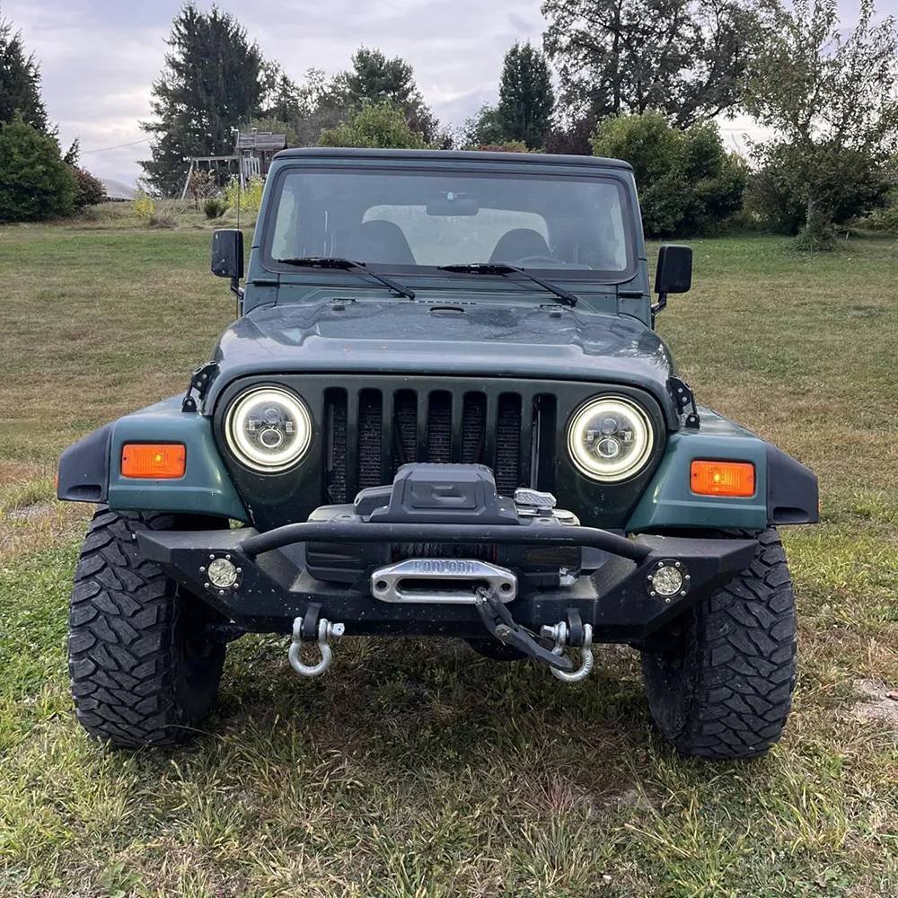DOT E24 LED Headlamp For Jeep Wrangler TJ 1997-2006 Hi-Lo Beam Turn Signal W/ DRL Light Assembly 55055032AB 55055032AC