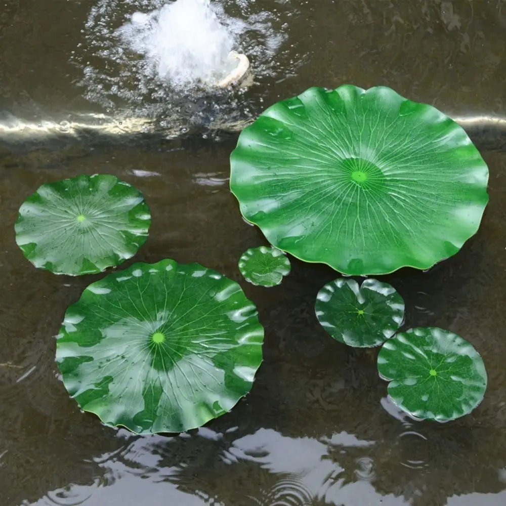 Accesorios de flores de peso para estanque de agua, pecera, paisajismo, estanque, flor, planta Artificial, hoja de agua, hoja de loto flotante falsa