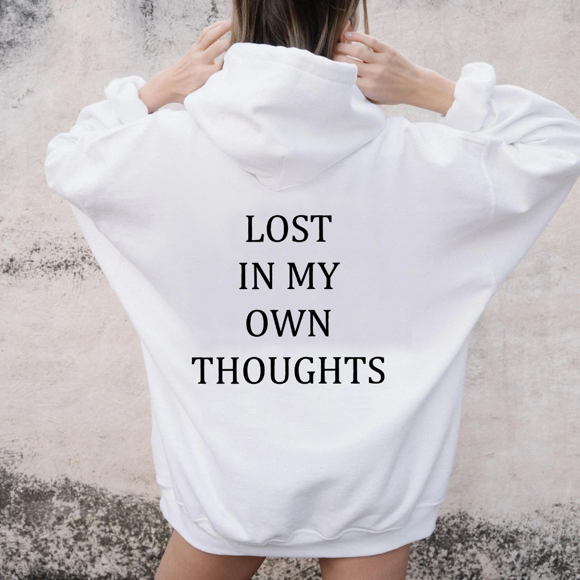 

Lost In My Own Thought Hoodie Women Hoody Sweatshirts Pullovers Fashion Graphic Unisex Pure Cotton Top Casual Jumper Fit Hoodies