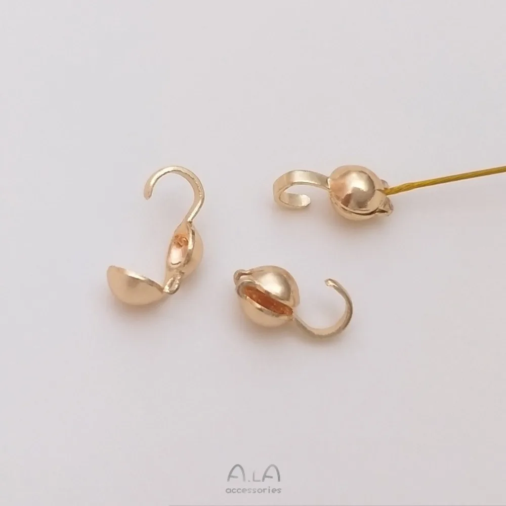 شل مشبك النحاس المشابك والخطاف 14K الذهب اللون زهرة على شكل الخماسي القلب هوك إغلاق مشبك DIY بها بنفسك المواد الملحقات #6