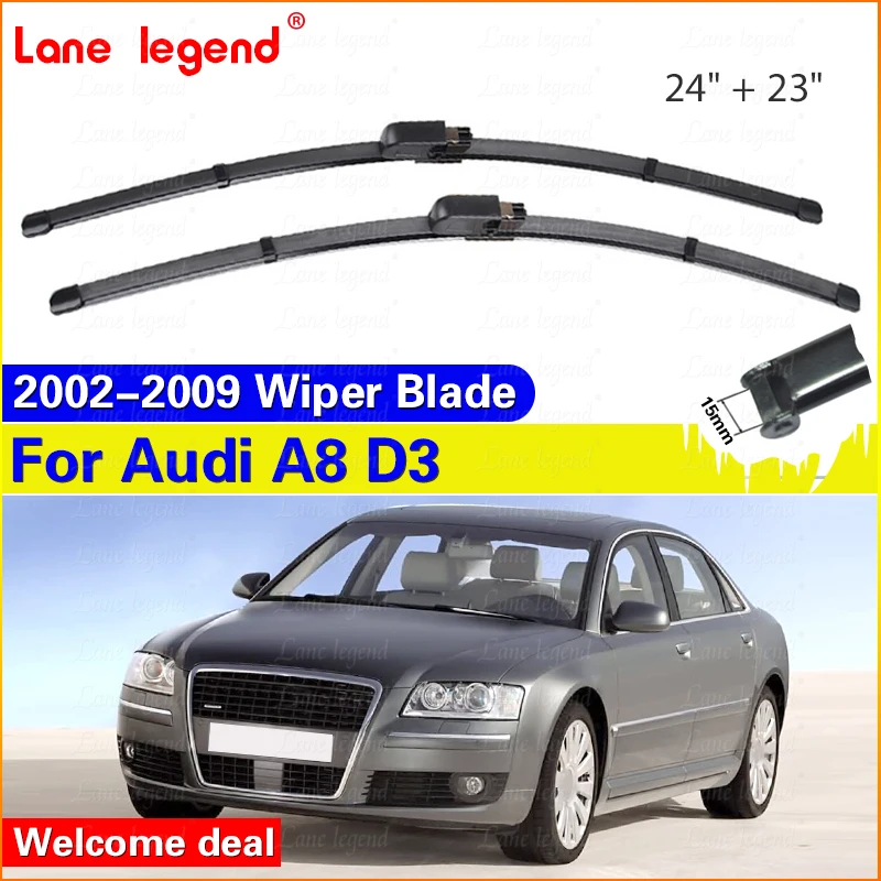 

2Pcs/set Front Windshield Windscreen Wiper Blades Set 24"23" For Audi A8 D3 2009 2008 2007 2006 2005 2004 2003 2002