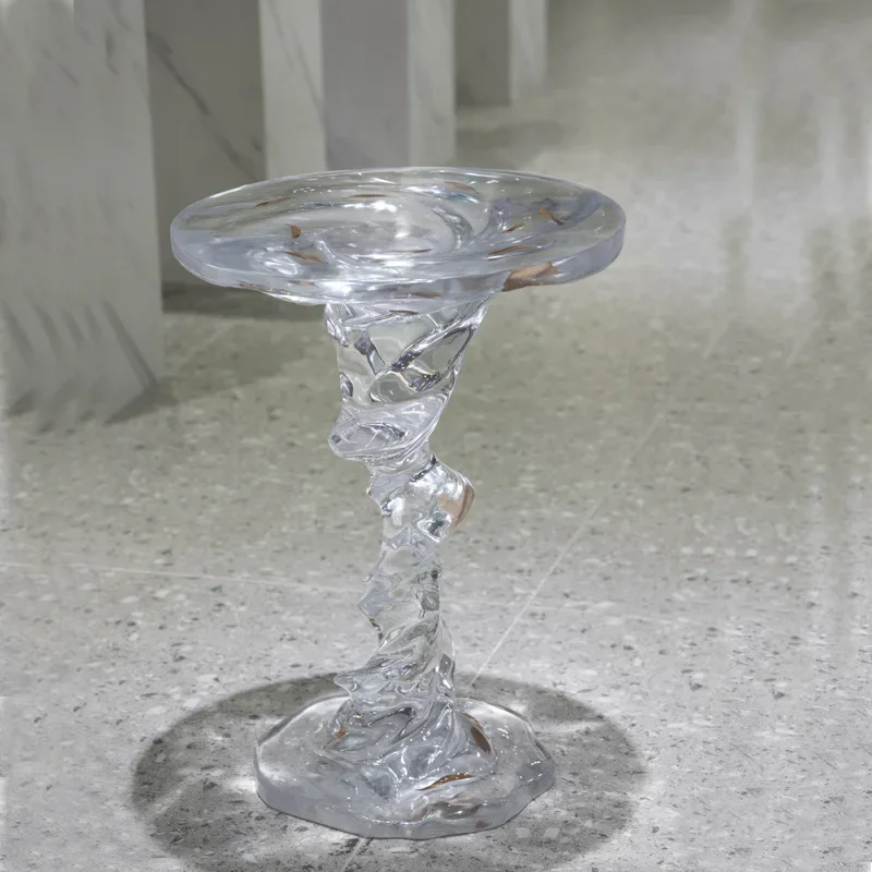 Trasparente, rotondo, tavolino da caffè, soggiorno, casa, lobby, ufficio vendite, cristallo, forma speciale, resina