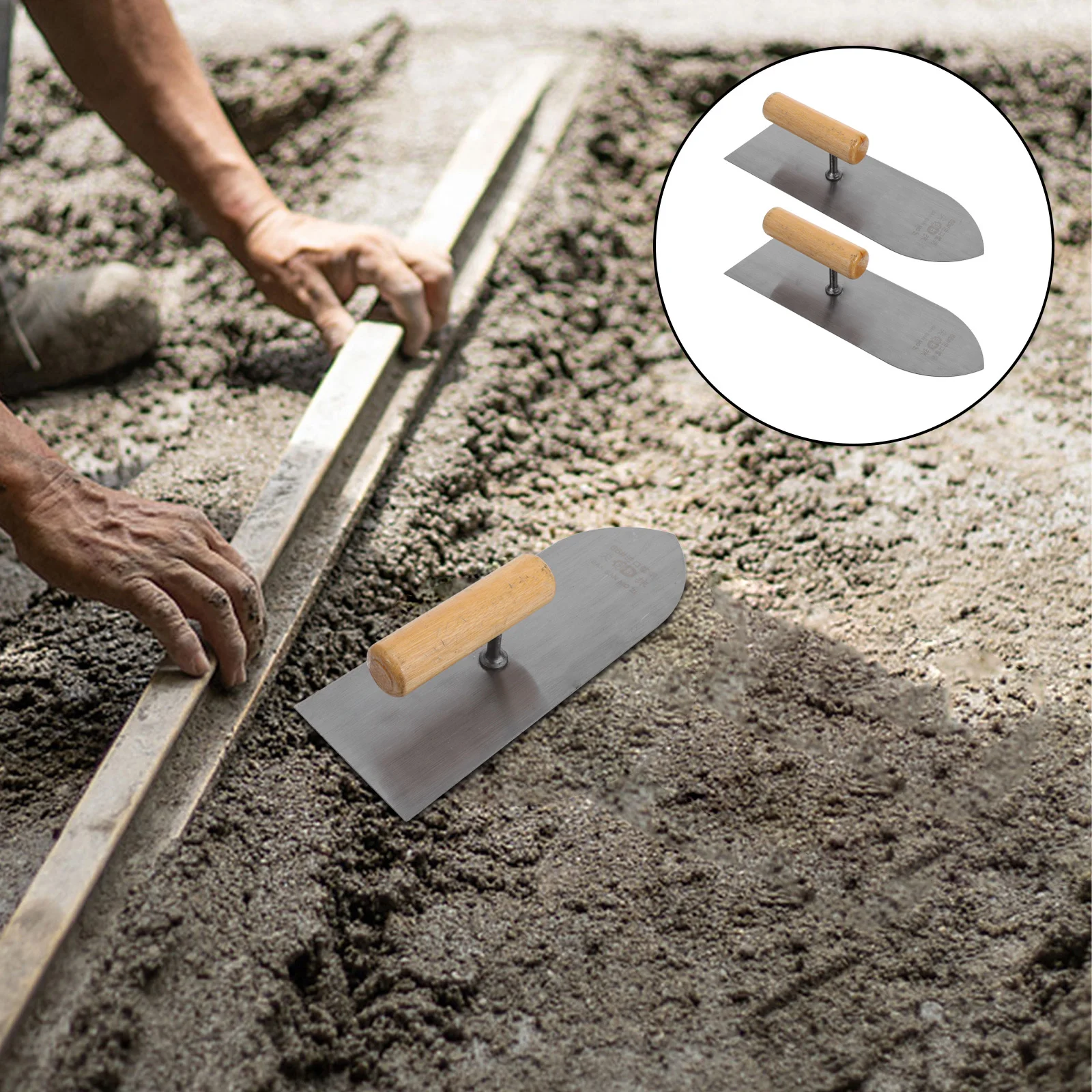 2Pcs Flat Headed Trowel Drywall Smoothing Tool Safe Comfortable Grip Practical Home Construction Plastering Trowel