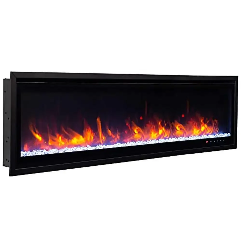 60IN Smart Electric Fireplace 5000 BTU Efficient Heating 400 sq. ft. Room Versatile Installation Elegant Design Adjustable Heat