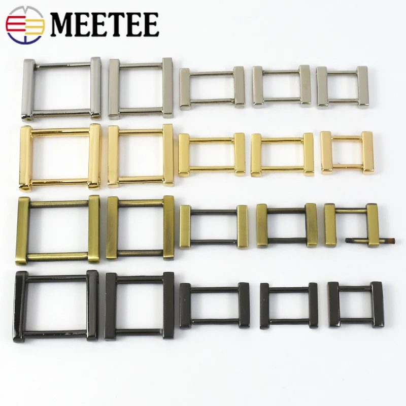 4/10Pcs 13/16/20/25mm Metal Square Buckle Removable Screw Ring Clasp Bag Strap Belt Collar Hook Buckles DIY Hardware Accessories