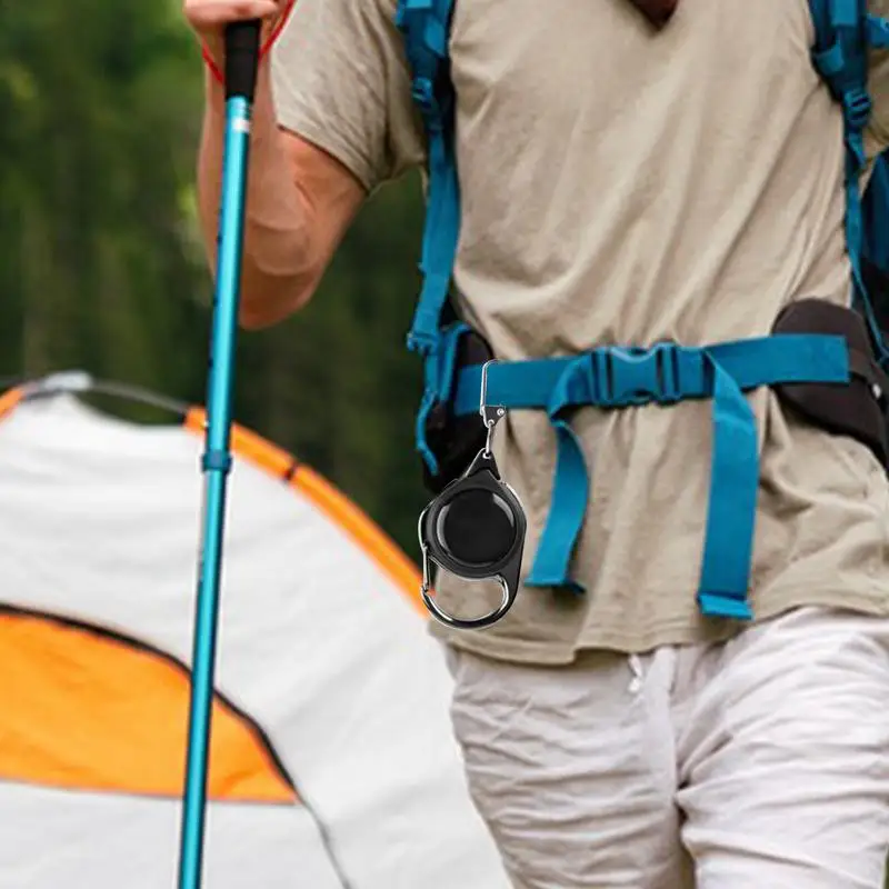 Retractable Key Ring Multipurpose Key Chain For Outdoor Portable Travel Badge Holder Wear-Resistant Key Ring For Hiking