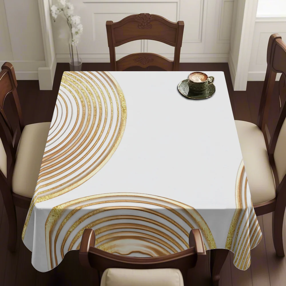 1pc New Simple Printed Square Tablecloth with Edge Locking Process for Living Room Coffee Table YZB