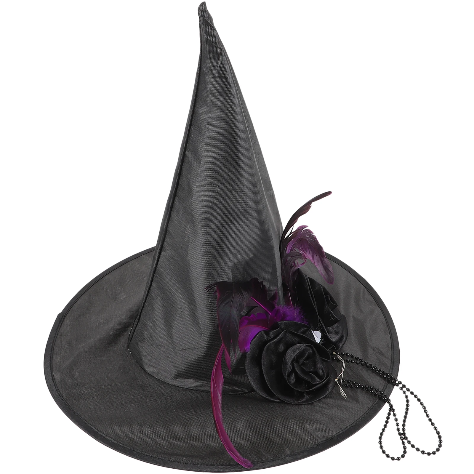

1pcs Wizard Hat Dark Witch Style Halloween Party Decorations Costume Black Non-deformation Impact Resistance Prom Masquerade