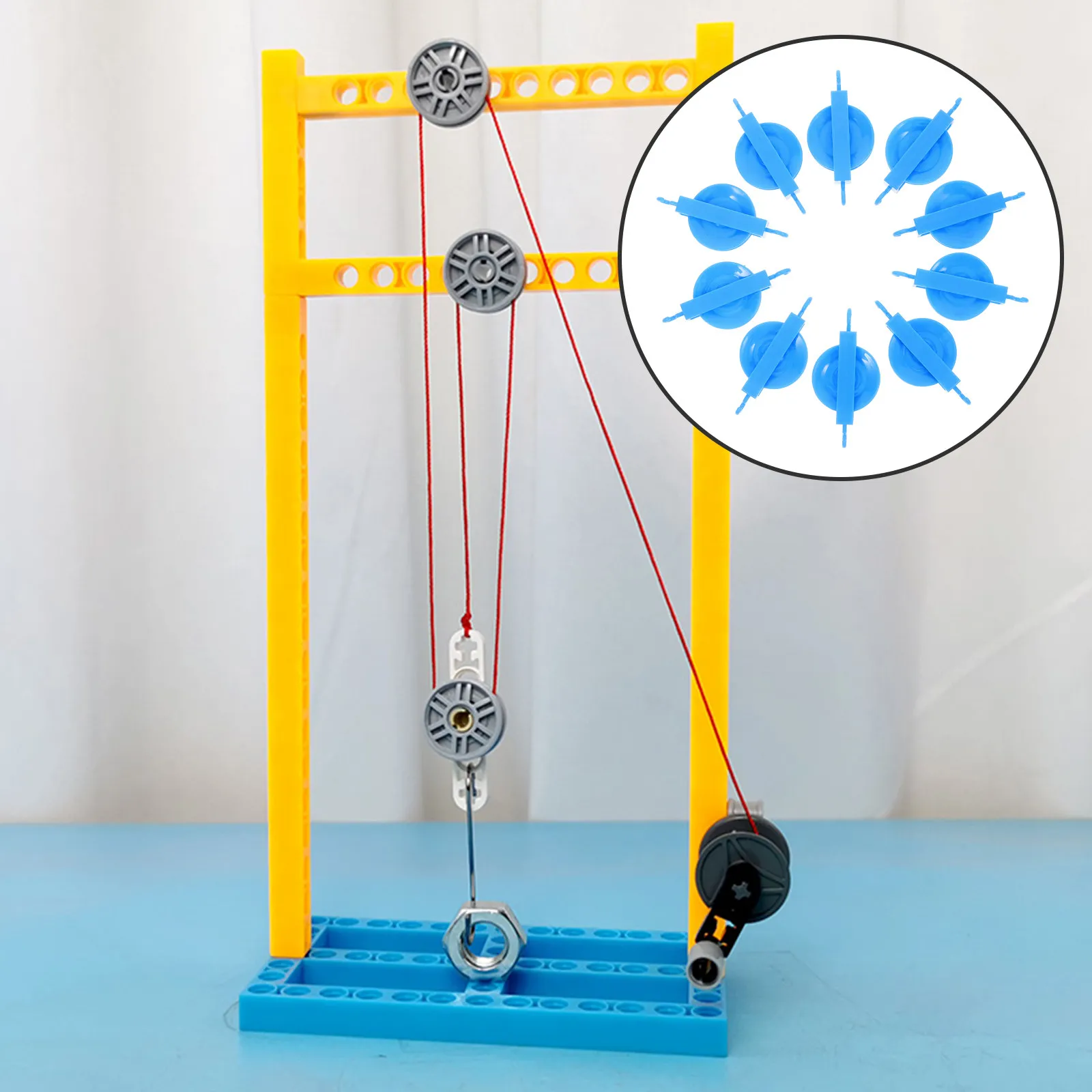 

10Pcs Physics Pulley Experiments Set Single Wheel Plastic Material Mechanics Teaching Tool School Science Project Kit
