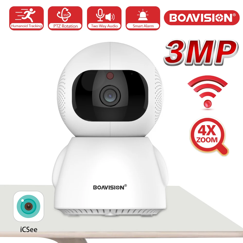 

HD 3MP Wifi камера PTZ 2K беспроводной умный дом человеческое Авто отслеживание аудио Alexa Google детский монитор безопасности IP камера наблюдения