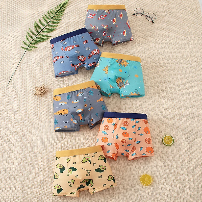 6-Piece Set Of Children's Flat Leg Pants With Seasonal Fruit Print Fashionable Casual And Comfortable Versatile For Home Use