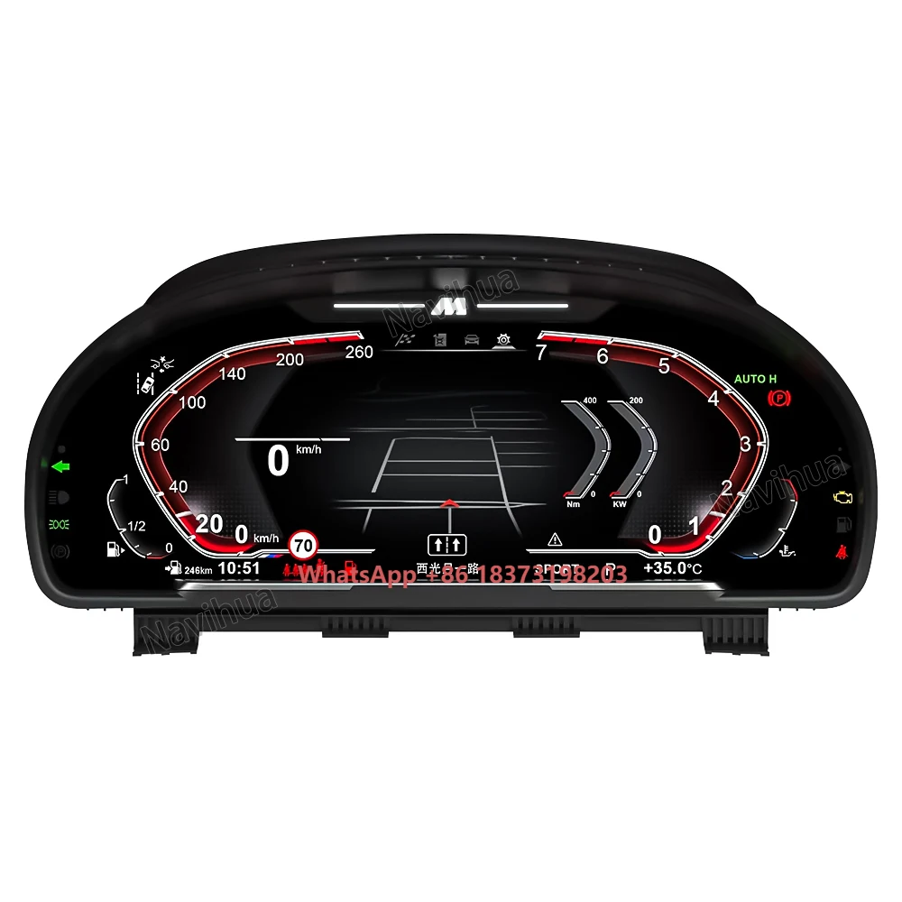 

Navihua Virtual Cockpit Digital LCD Digital Speed Cluster Dashboard Meter Panel Cockpit for 5 Series F10 2010-2017
