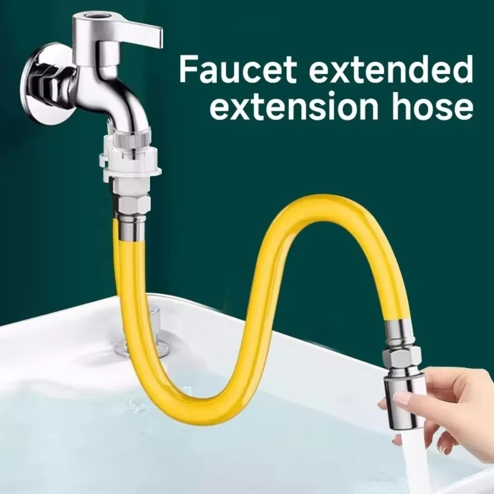 2 Mode Faucet Extension Extender Adjust Free Bending Water Tap Pipe Tube Stainless Steel Splashproof Faucet Extension Tube