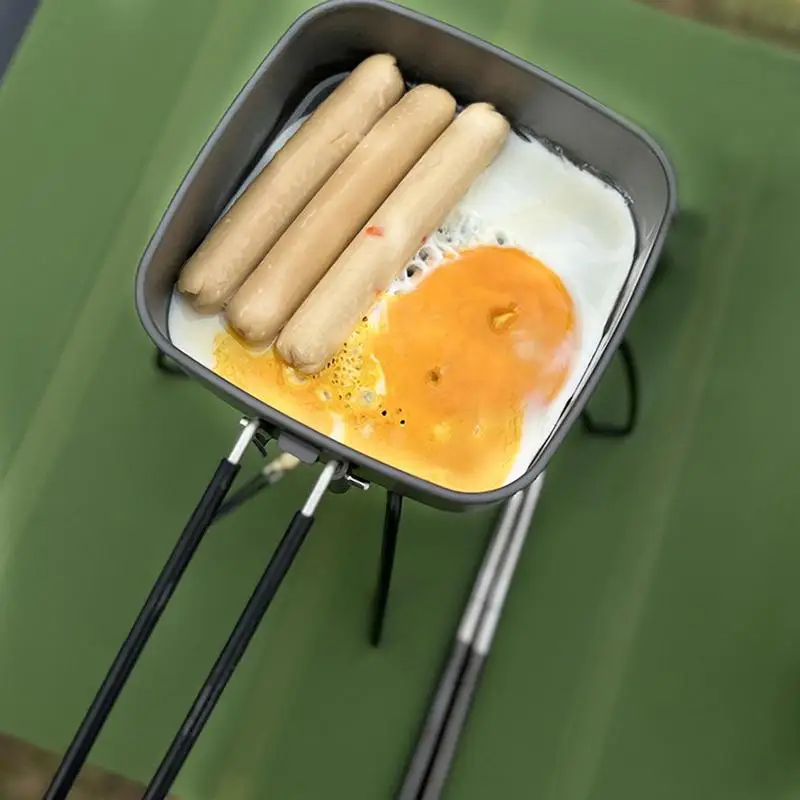 Outdoor Camping Pot Aluminum Non-Stick Outdoor Cooking Camping Pots Lightweight Multifunctional Camp Cooking Utensils Set For