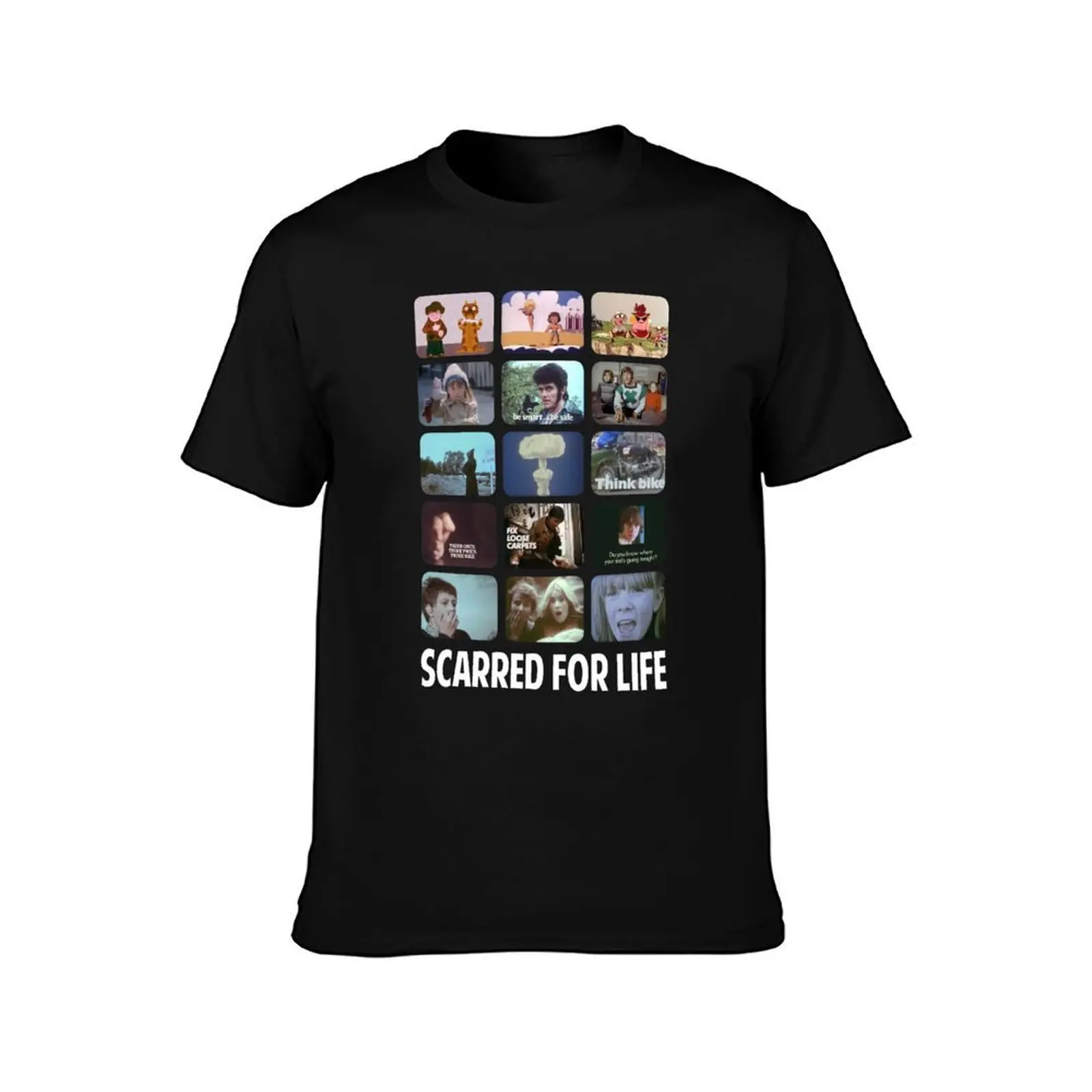 Scarred by 70s Public Information Films T-Shirt Basic Plain Tee for Spring and Summer T-Shirt