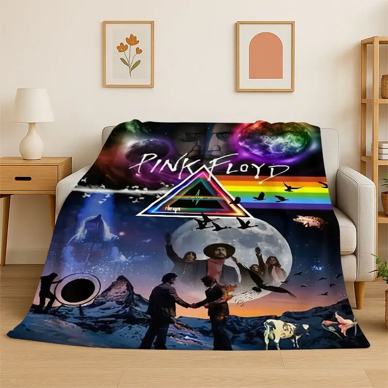 New Music Pink F-Floyd Rock Band Flannel Throw Blanket,Warm Cozy Blanket for Bed,Sofa,Couch,Bedroom,Living Room,Office,Camping