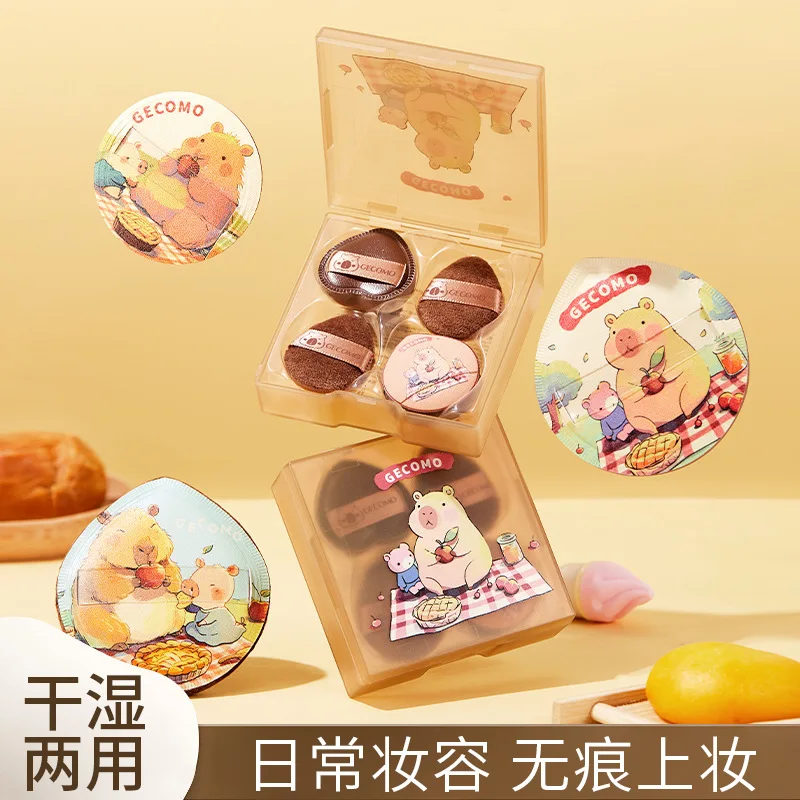 Ensemble de 4 bouffantes de taille pouce, bouffantes en velours, Base douce et impeccable, maquillage à double usage pour Application sèche ou humide, coussin