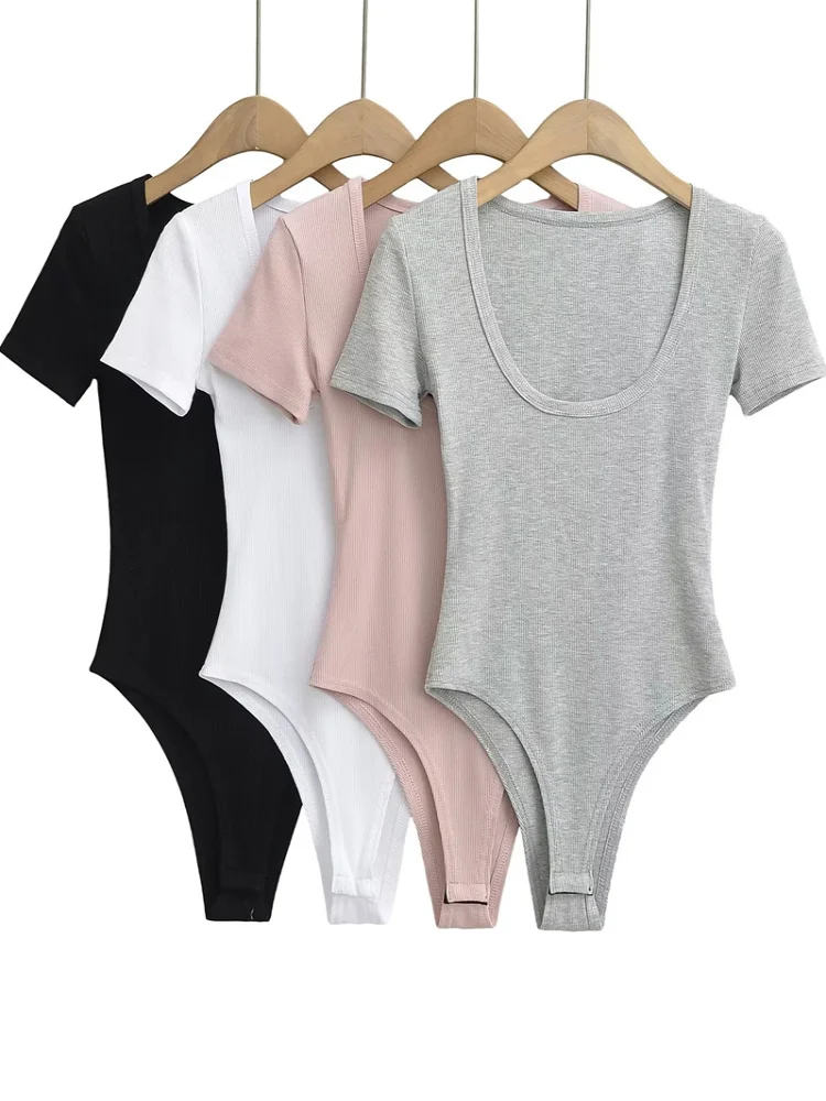 Street Sle Low U-Ne ort Sve Einteiliges Damen Sexy Slim Fit T-Shirt Top Sommer Oberbekleidung Hohe Taille Ort Hosen