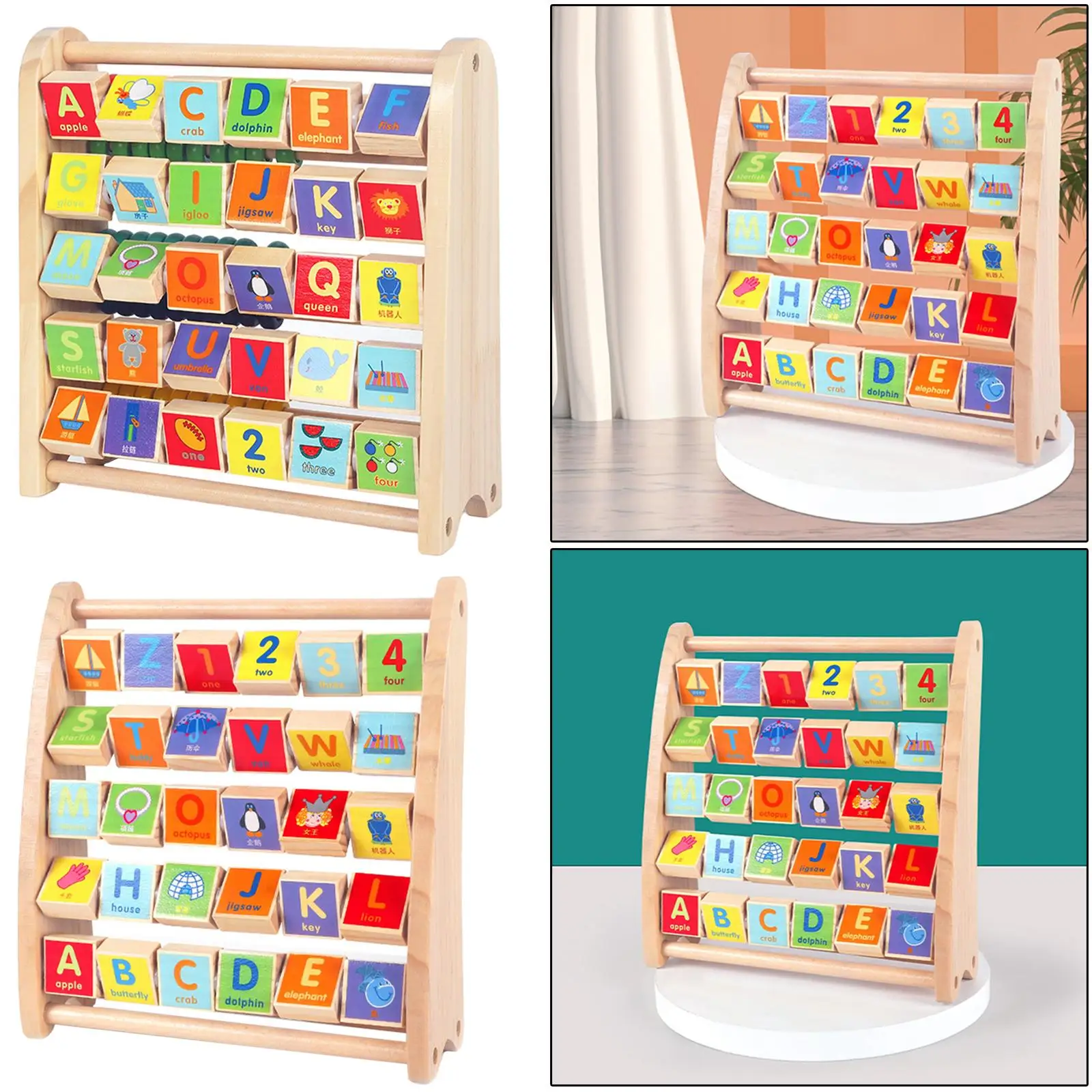 Abacus Wooden Counting Frame with Accounts Learning Toy Abacus Multicolored