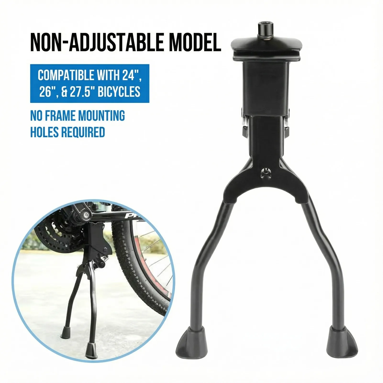 Mountain Bike Double Leg Kickstand Heavy Duty Steel Bicycle Parking Stand Support for Road Bike Repair