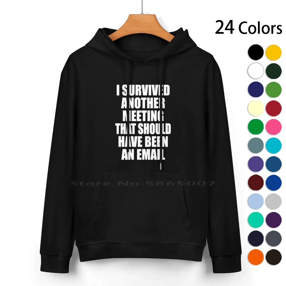 

I Survived Another Meeting That Should Have Been An Email Funny Pure Cotton Hoodie Sweater 24 Colors I Survived Another Meeting