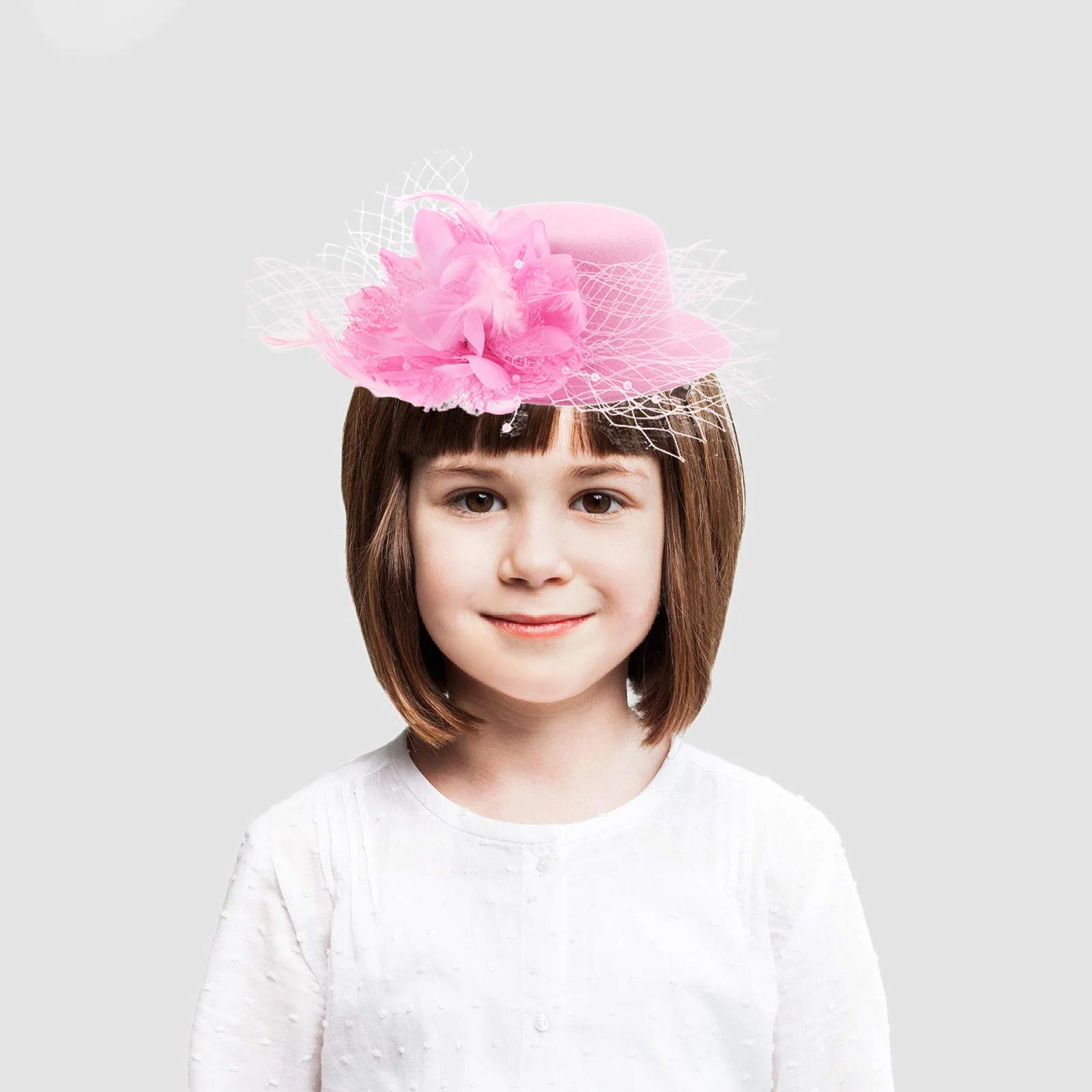 

Hat Fascinator for Girls Headdress Hair Barrette Performance Clip Child