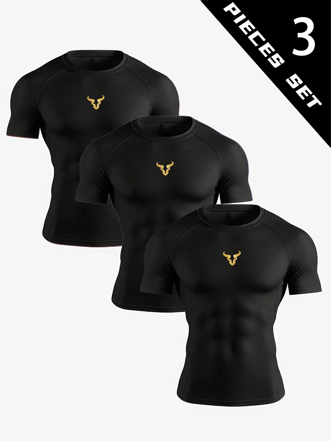 Triplet Men's Compression Printed T Shirt Summer Sportswear Running T-shirt Elastic Quick Dry Sport Gym Fitness TShirts Men