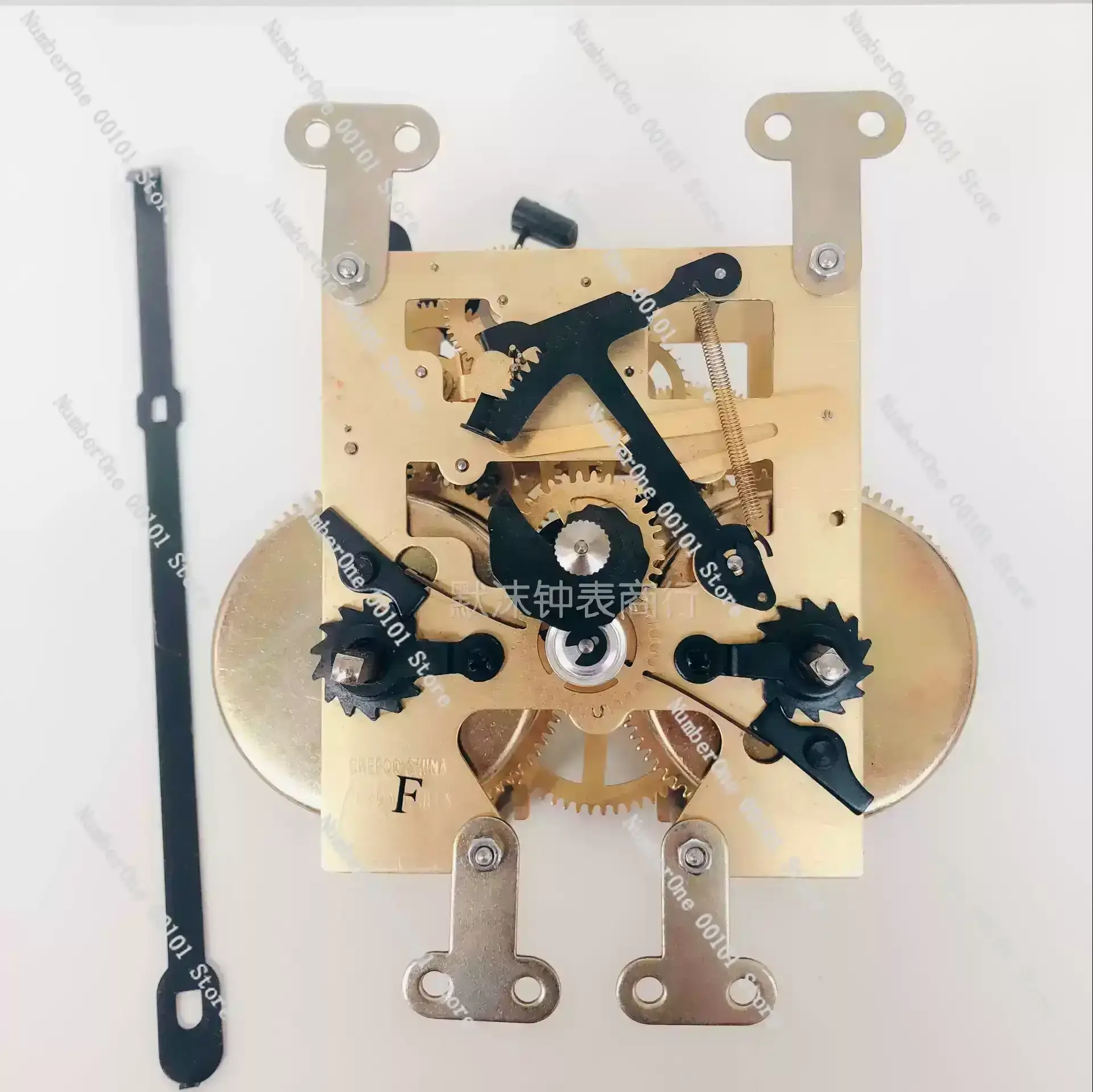 31-Day 15-Day Mechanical Key Wind Clock Movement, Full Brass Pendulum Movement Kit for Grandfather Floor Wall Table Clocks