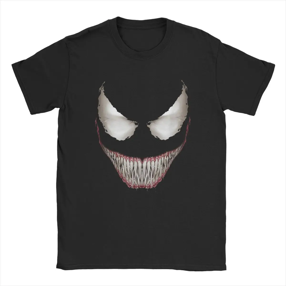 Halloween Venom Big Face Grin Men T Shirt Funny Tees Short Sleeve Crew Neck T-Shirts Cotton Unique merch