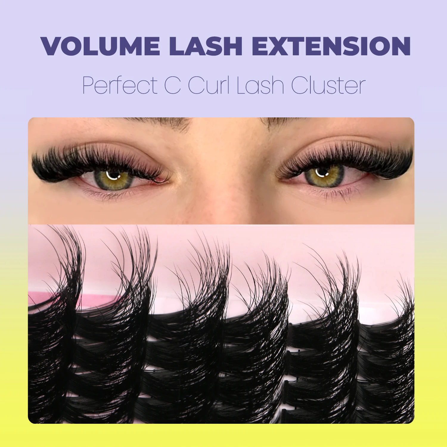 Clusters de cílios gato cílios finos extensões de cílios individuais volume clusters fofos cílios diy maquiagem