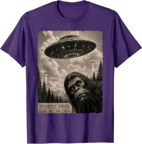 Y2K Jungenmode Lustiges Bigfoot-Grafik-T-Shirt Alien UFO Vintage Beweisfoto T-Shirt Humor UFO Sasquatch Believers Grafik-T-Shirt – Detail 20