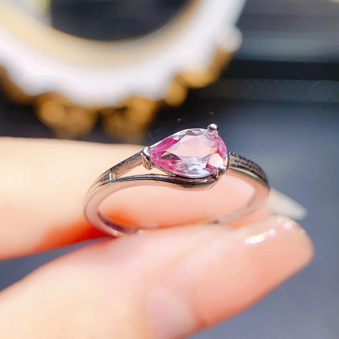 Vintage Pear Cut Alexandrite Engagement Ring Teardrop June Birthstone Alexandrite Wedding Ring Silver Promise Anniversary Ring