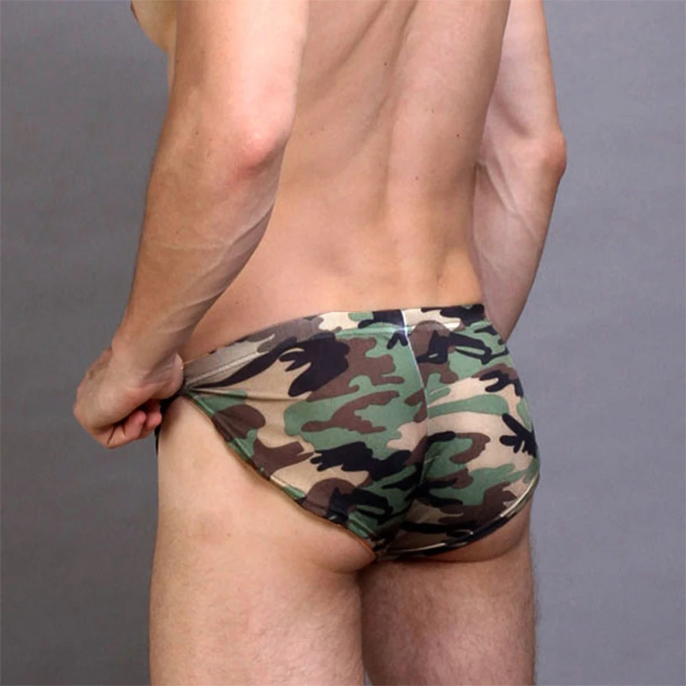 Arrow pantalones cortos de camuflaje para hombre, Bóxer fino de seda de hielo, ropa interior con bolsa, bañadores