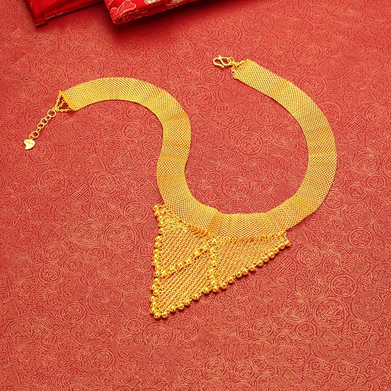 JLZB 24K Pure Gold Necklace Real AU 999 Solid Gold Chain Beautiful Upscale Trendy Classic Party Fine Jewelry Hot Sell New 2023