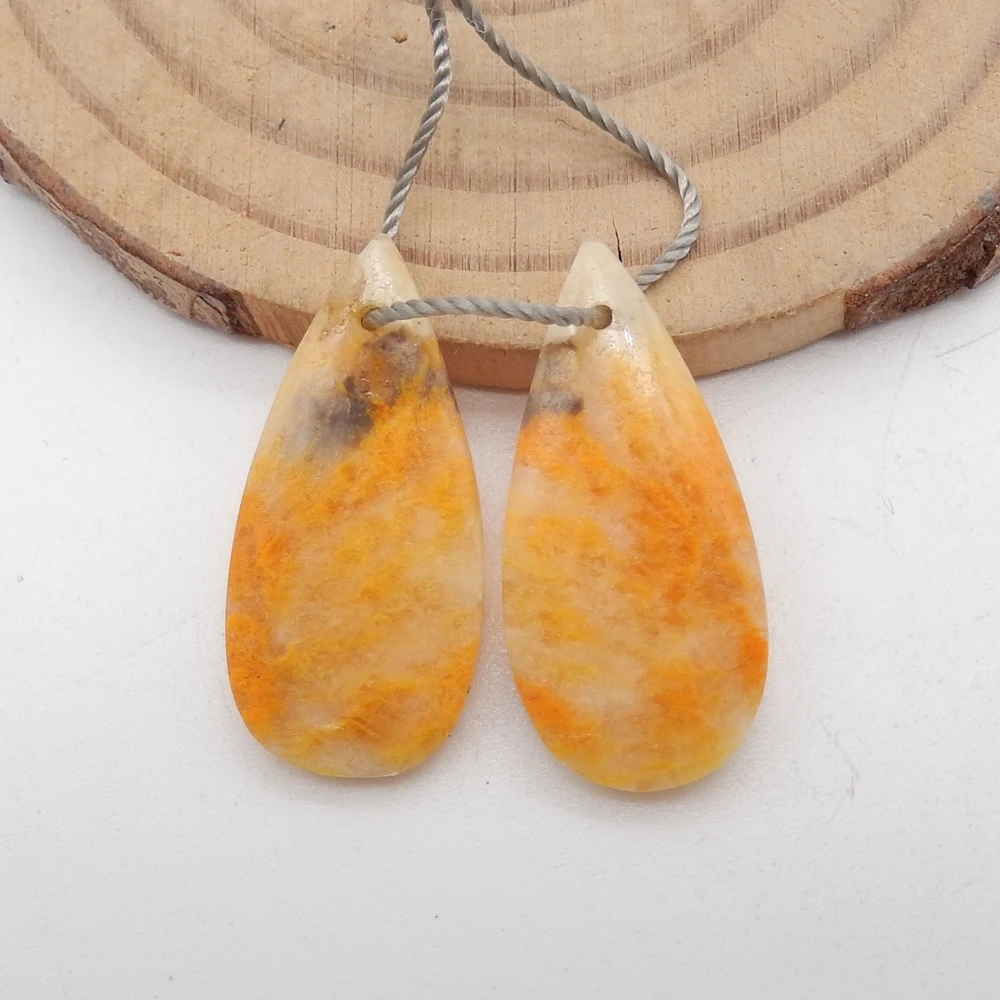 Natural Bumble Bee Stone Water Drop Earrings For Women,Simple Fashion Handmade DIY Jewelry Gemstone