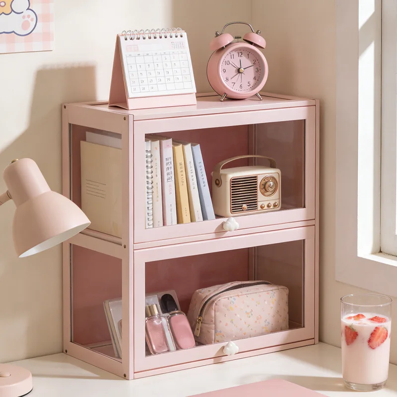

Internet celebrity New desktop water cup storage cabinet coffee glass mug layered sliding door dust-proof sealed storage rack
