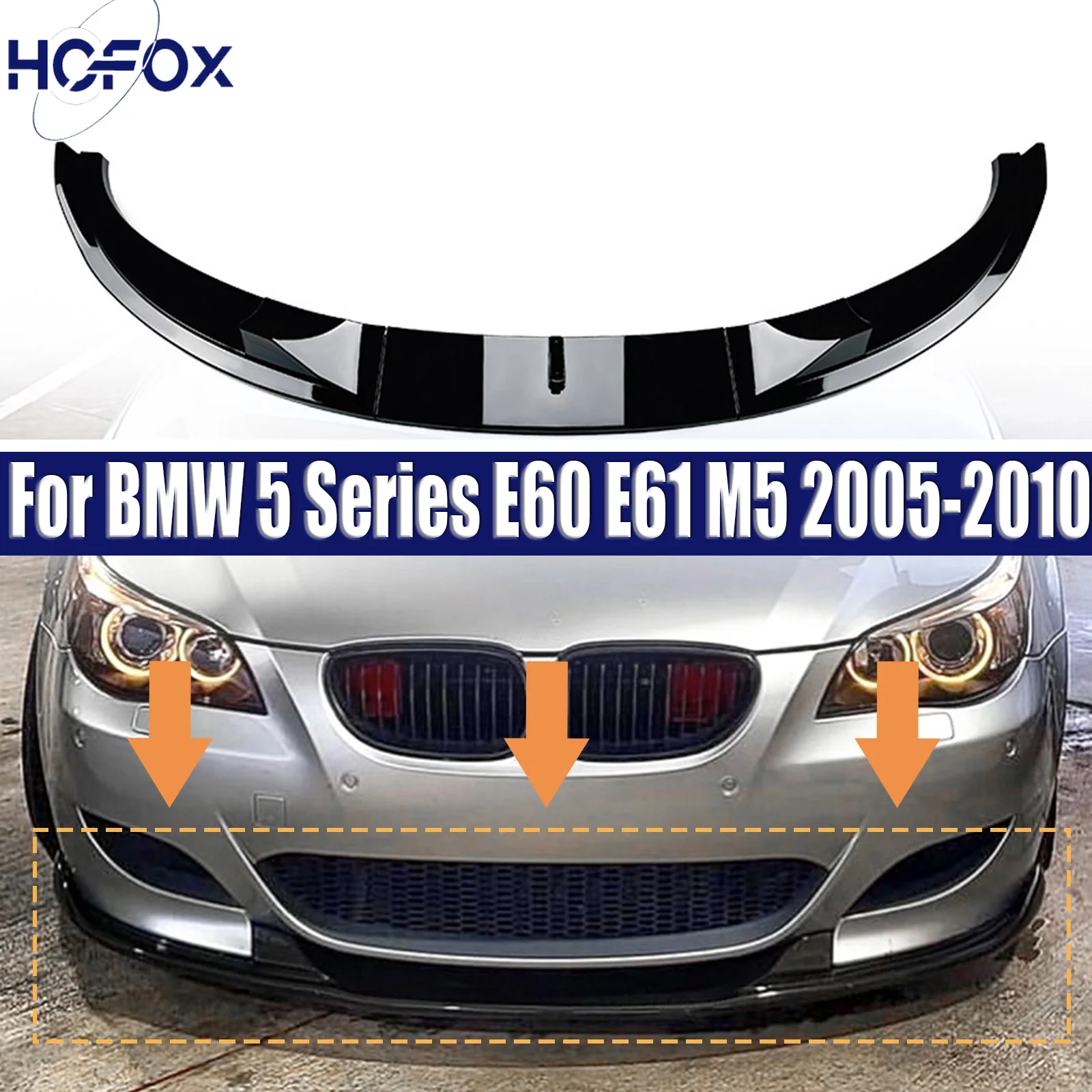 

For BMW 5 Series E60 E61 M5 2005-2010 Car Lower Front Bumper Spoiler Chin Lip Splitter Diffuser Deflector Guard