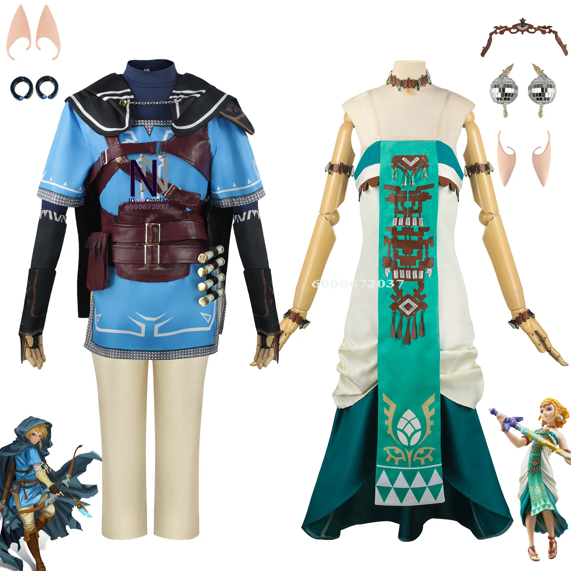 

Linke Cosplay Full Set - Blue Tunic Outfit with Wig for Comic Con Role Play