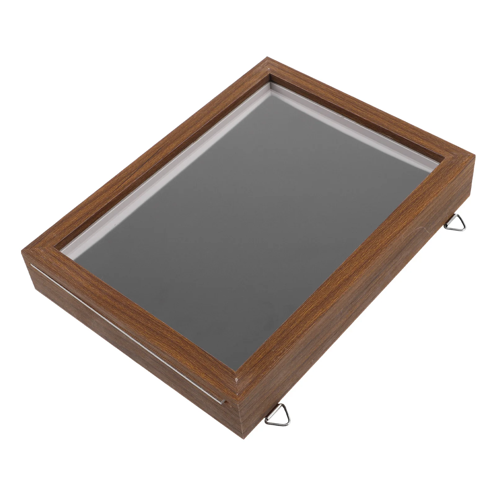 

Large Capacity Wood Grain Badge Storage Box Transparent Cover Ideal for Fans Medal Jewelry Display Case