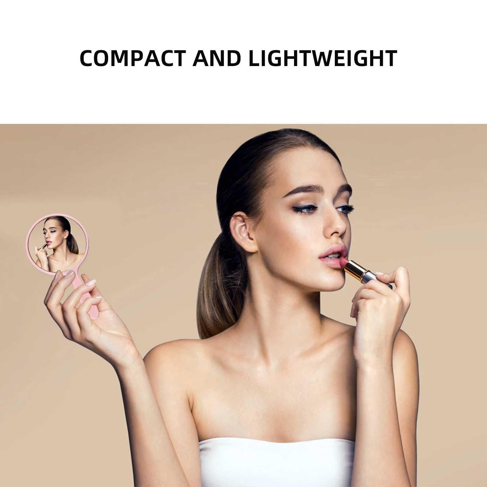 

5Pcs Round Shape Makeup Mirrors Slim Elegant Portable Mirrors for Travel Home Bathroom Countertop Christmas Birthday Gift