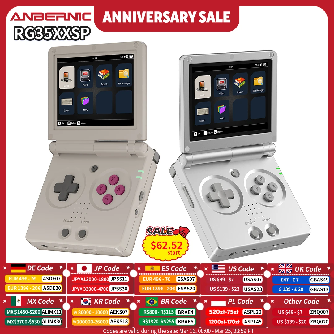 

Портативная игровая консоль ANBERNIC RG35XXSP, 3,5-дюймовый IPS 640*480, экран Linux, WIFI, ретро-плеер для видеоигр, 3300 мАч, 5000+ игр