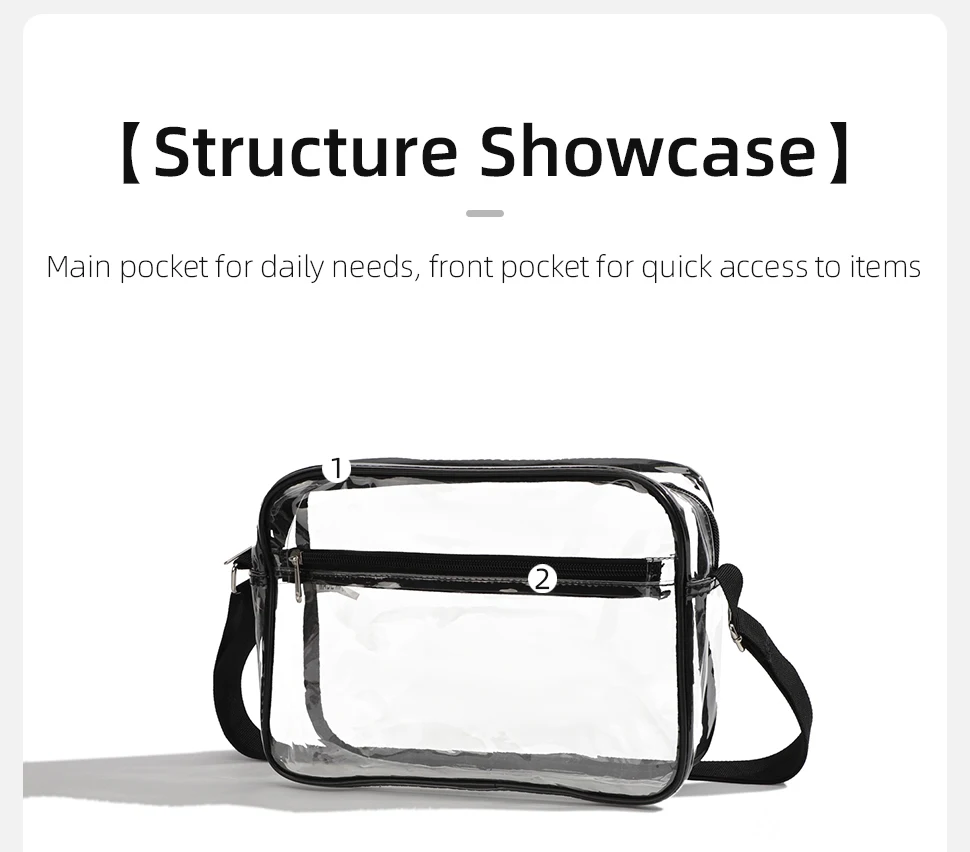 TINYAT Damen-Umhängetasche aus PVC-Material, transparent, wasserdicht, leicht, Umhängetasche, Konzert, Stadionveranstaltungen, Patry, Brusttasche – Detail 5