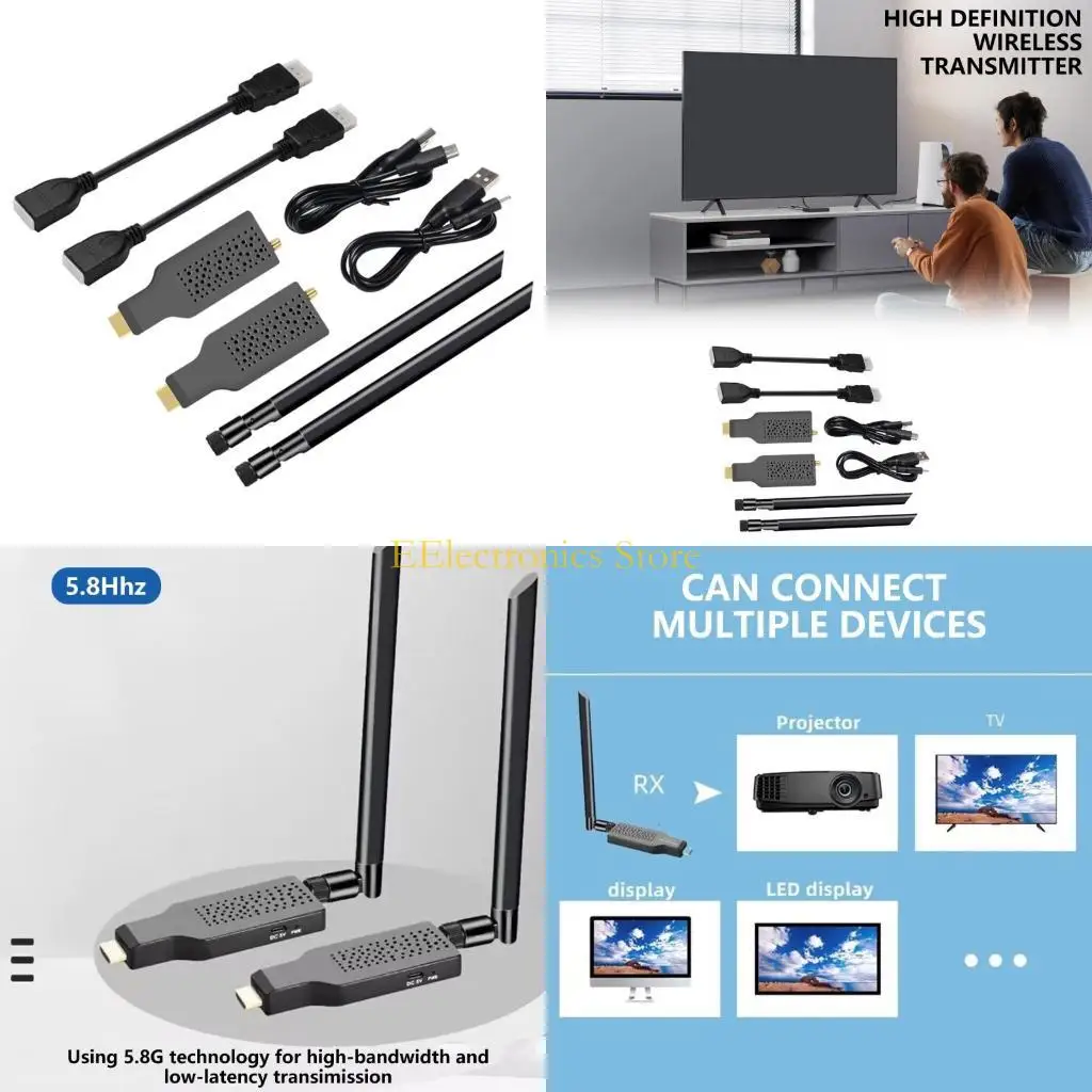 B03C مرسل إشارة HDTV بسلاسة جهاز إرسال HDTV لاسلكي طويل المدى موسع الفيديو للاستخدام المنزلي والمكاتب