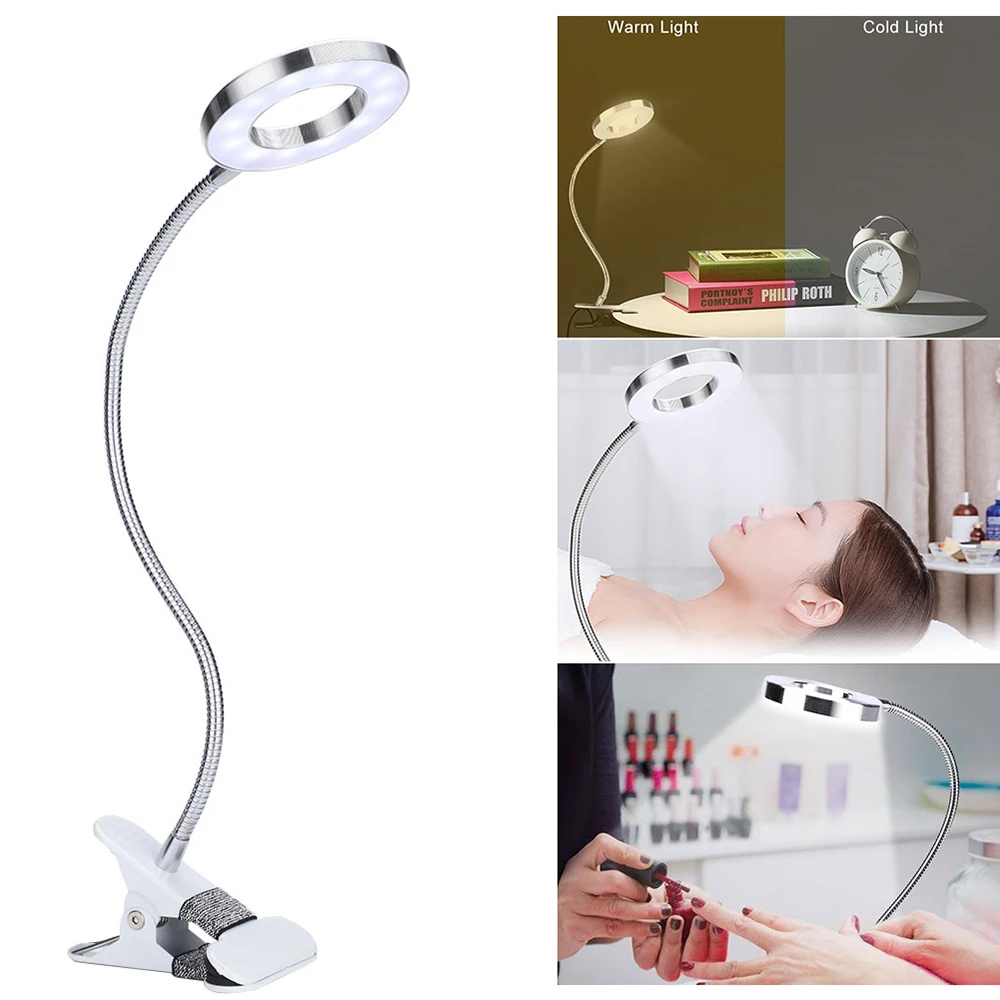 Clip-on Desk Lamp USB Table Lamp Eye Protection LED table Light Bendable Flexible Reading desk Lamp Nail Tattoo Reading Beauty