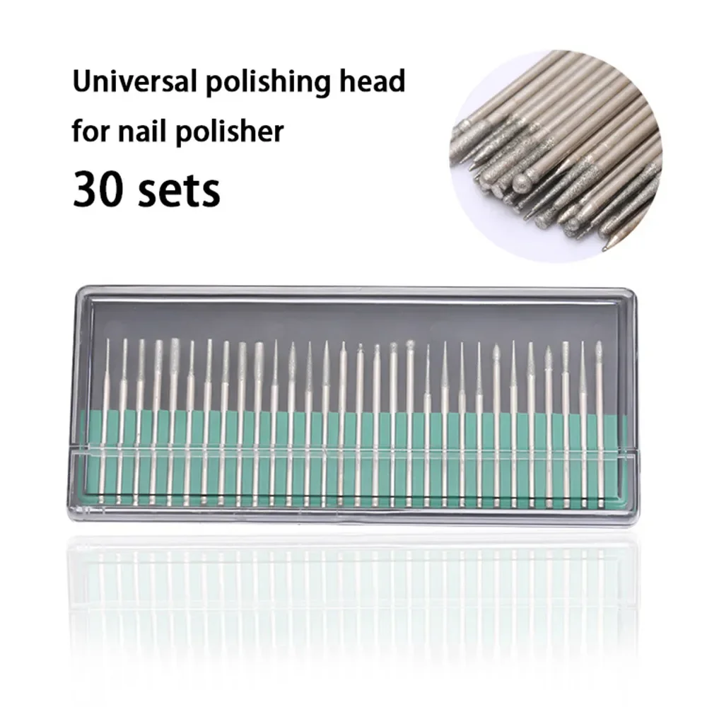 30pcs Manicure Machine Granding Bits fresa smeriglio Scrub Head Files buffer per Nails Art Drill Polish remover NAD039