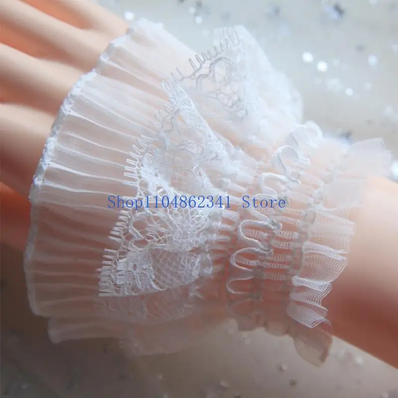 5asd Layered Lace Cuff Stretch-Armband Falsche Ärmel Handgelenksmanschetten Herbst & Winter Wilder Pullover Dekorative Ärmel