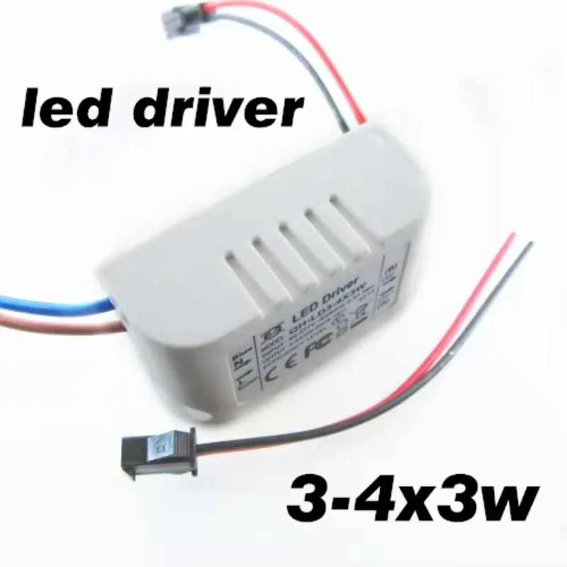 10pcs/lot 3x3W 4x3W 3-4x3W LED Driver 9W 12W 600mA External Transformer For Ceiling Light Lamps
