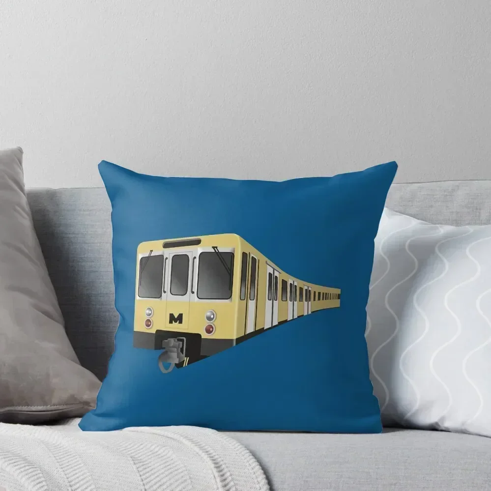 Yellow Tyne And Wear Metro Throw Pillow Sofa Cushion Cover Luxury Pillow Cover Sofa Decorative Covers pillow