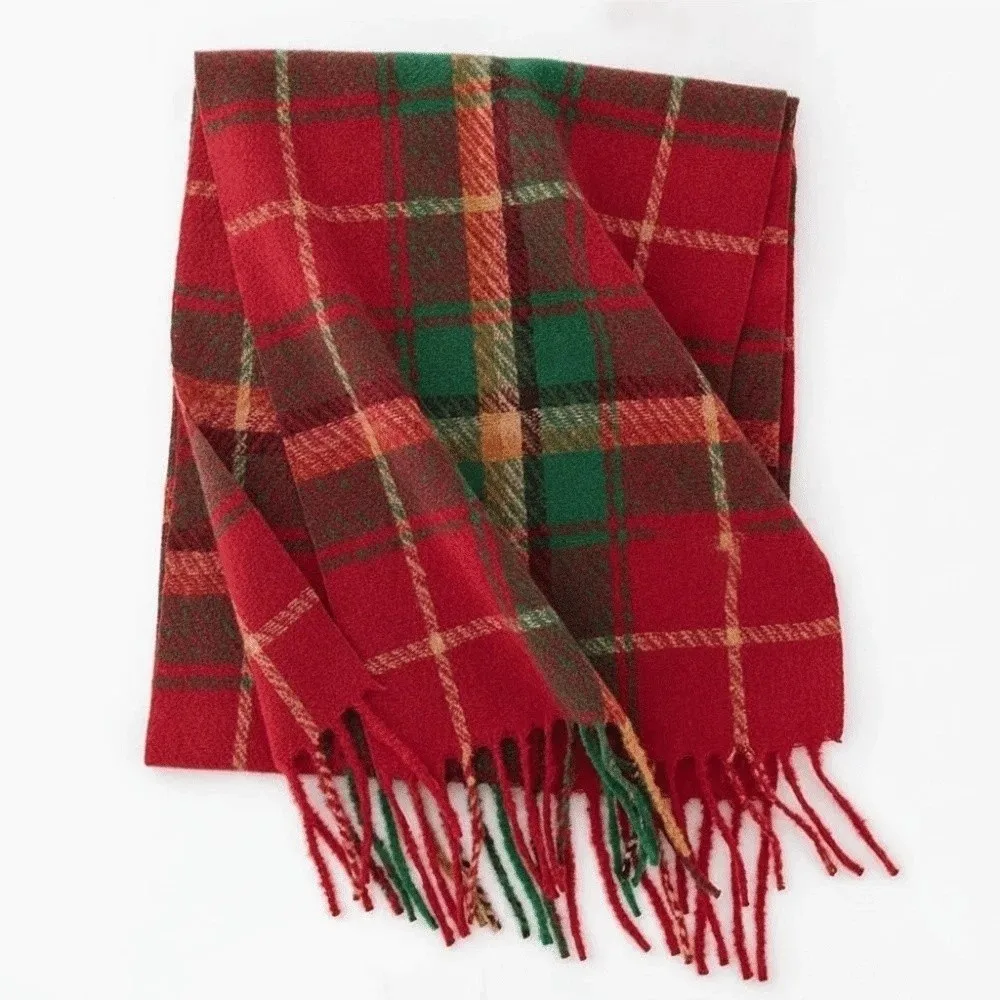 Fringe Capes Classic Tartan Mufflers Plaid Simple Cashmere Neckwear Trendy Smooth Gingham Shawls Friends