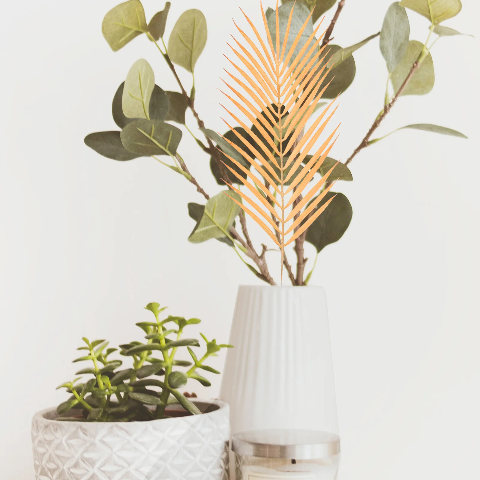 

4pcs Artificial Leaves Decor Realistic Faux Greenery Plants For Home Party Wedding Holiday Indoor Outdoor Event Decoration